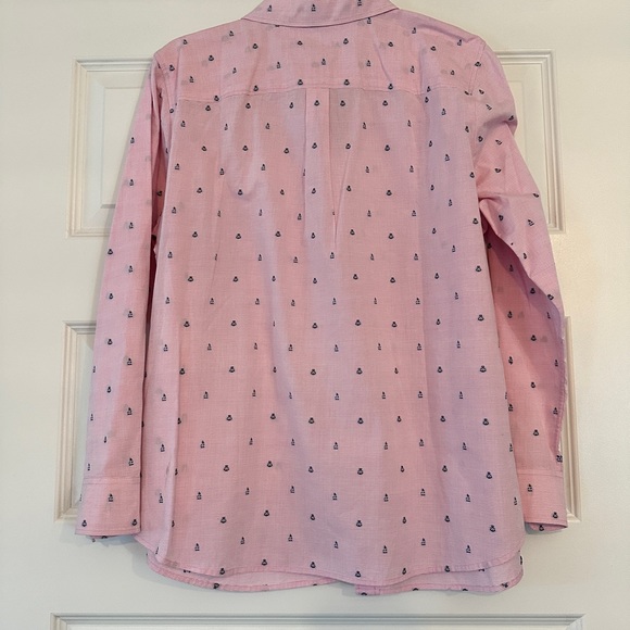 Talbots Anchor Embroidered Button Down Shirt Pink 1X - Picture 2 of 5